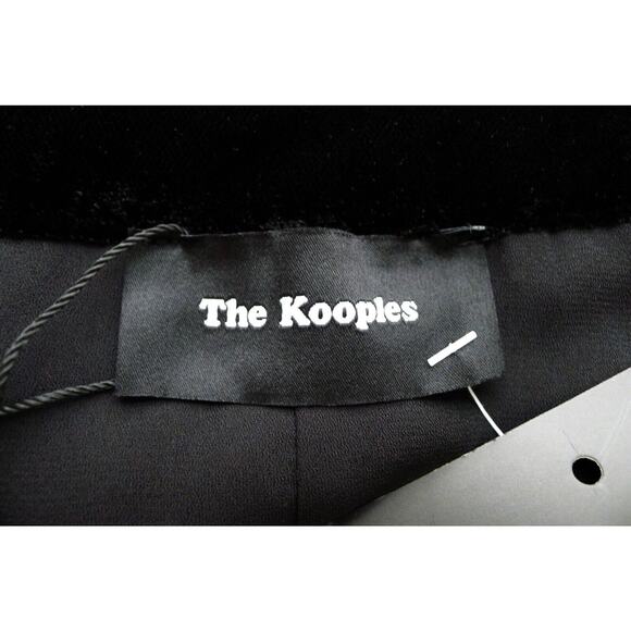 THE KOOPLES Lace Velvet Trim Polka Dot V-Neck Shirt Dress Nordstrom NWT M $325 - Picture 10 of 13